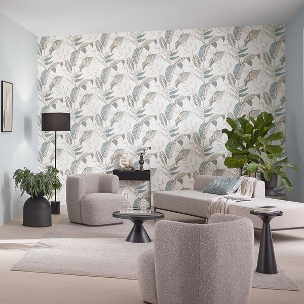 Tapete Beige, Creme, Blau, Grün ELLE Decoration Vliestapete (1033207)