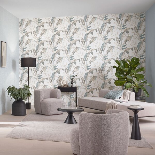 Tapete Beige, Creme, Blau, Grün ELLE Decoration Vliestapete (1033207)