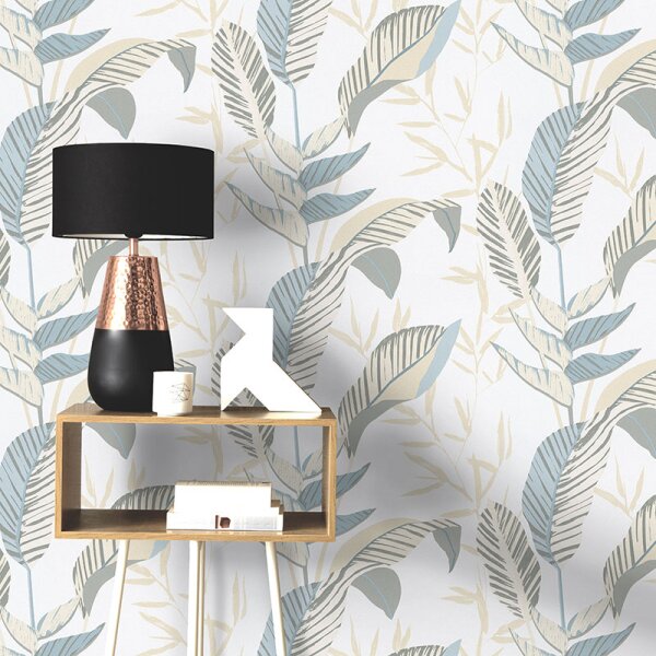 Tapete Beige, Creme, Blau, Grün ELLE Decoration Vliestapete (1033207)