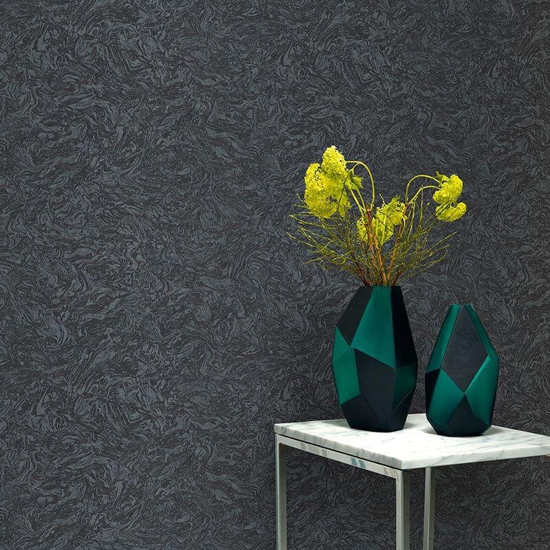 Tapete Schwarz, Anthrazit ELLE Decoration Vliestapete (1033015)