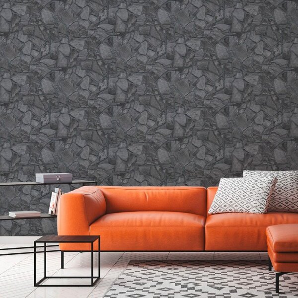 Tapete Grau, Silber, Schwarz, Anthrazit AS-Creation Vliestapete (389367)