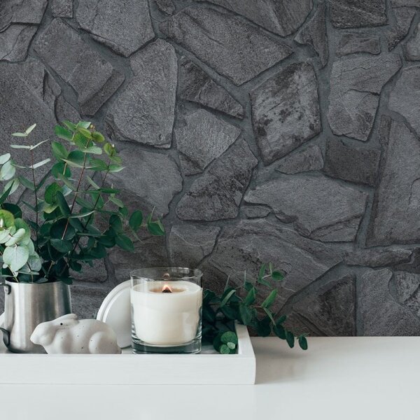 Tapete Grau, Silber, Schwarz, Anthrazit AS-Creation Vliestapete (389367)