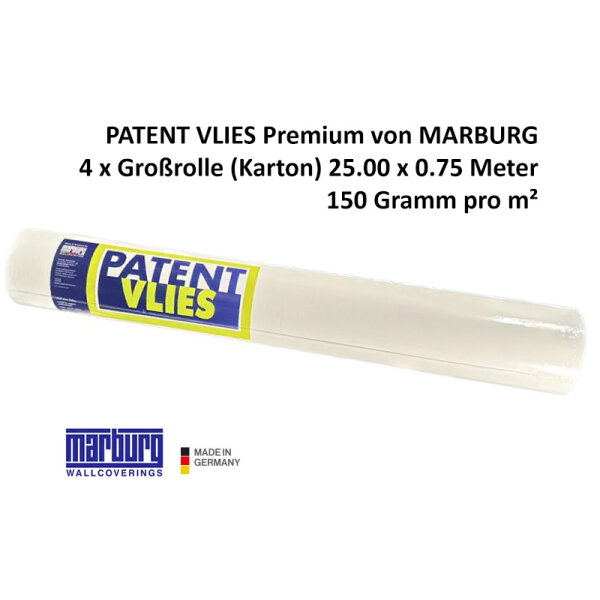 Glattvlies Renoviervlies Patent Vlies Marburg 4x Rolle/Karton (9396)