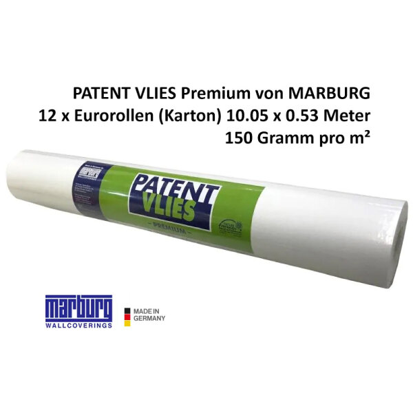 Glattvlies Renoviervlies Patent Vlies Premium Marburg 12x Rolle/Karton (9869)