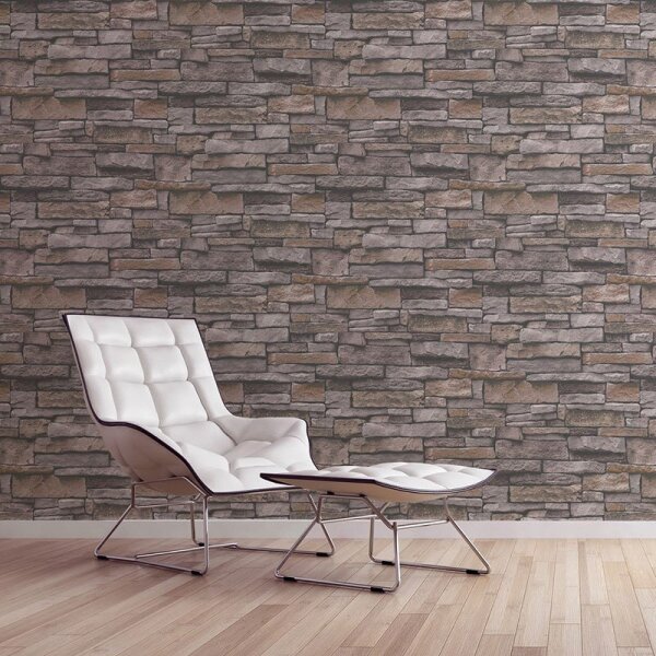 Tapete Grau, Silber, Braun AS-Creation Vliestapete (388133)