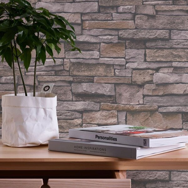 Tapete Grau, Silber, Braun AS-Creation Vliestapete (388133)