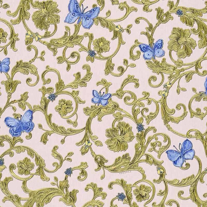 Tapete Rosa, Rose, Gold, Kupfer VERSACE Vliestapete (343256)