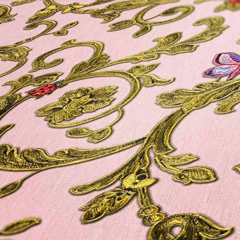 Tapete Rosa, Rose, Gold, Kupfer VERSACE Vliestapete (343254)