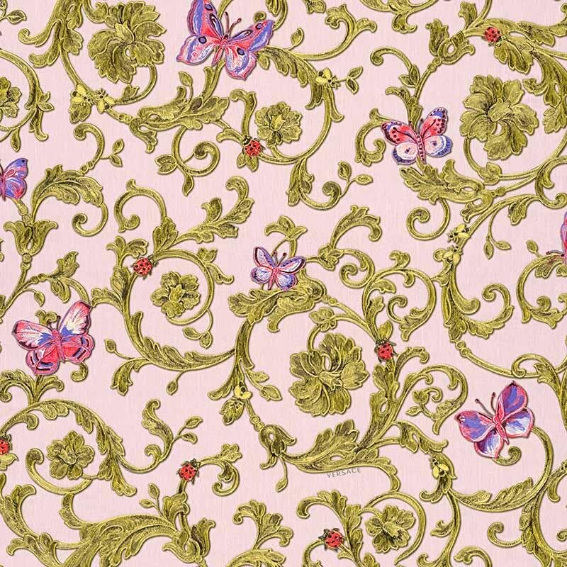 Tapete Rosa, Rose, Gold, Kupfer VERSACE Vliestapete (343254)
