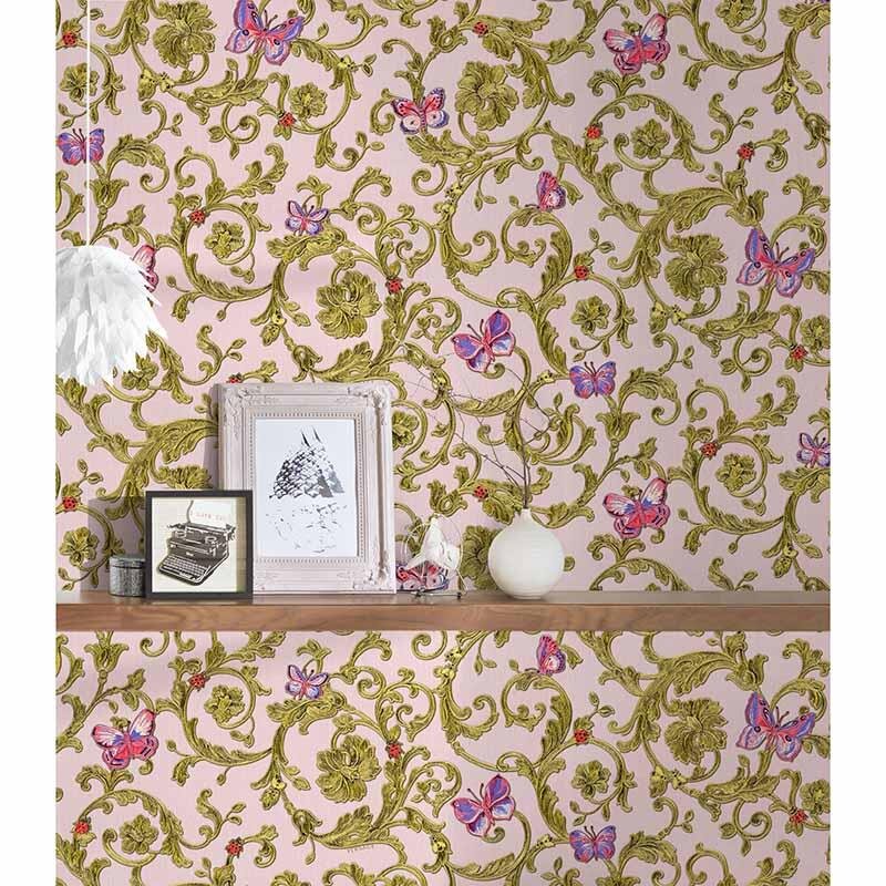 Tapete Rosa, Rose, Gold, Kupfer VERSACE Vliestapete (343254)