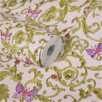 Tapete Rosa, Rose, Gold, Kupfer VERSACE Vliestapete (343254)