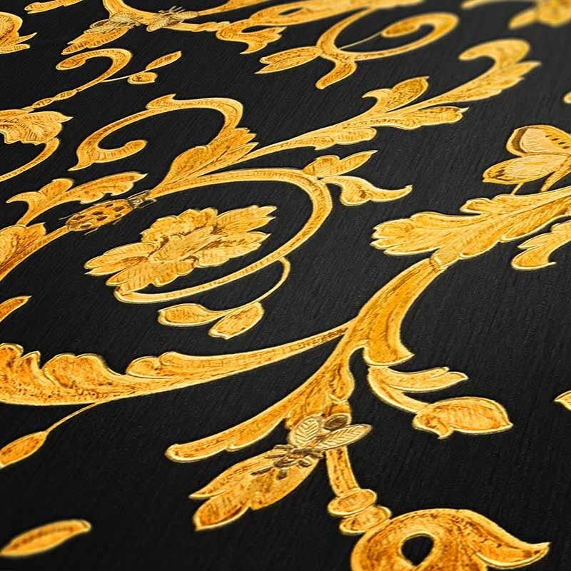 Tapete Schwarz, Anthrazit, Gold, Kupfer VERSACE Vliestapete (343252)