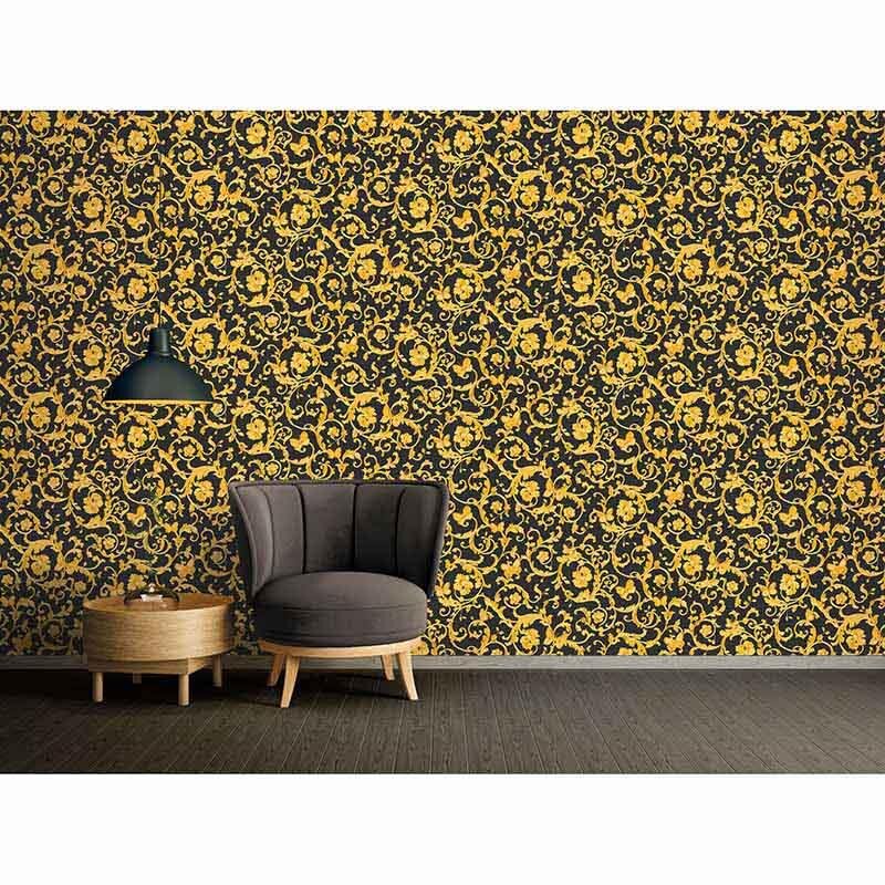 Tapete Schwarz, Anthrazit, Gold, Kupfer VERSACE Vliestapete (343252)
