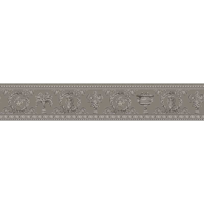 Bordüre Grau, Silber VERSACE Vlies (343053)