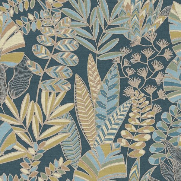 Tapete Beige, Creme, Blau, Gold, Kupfer, Grün AS-Creation Vliestapete (390955)