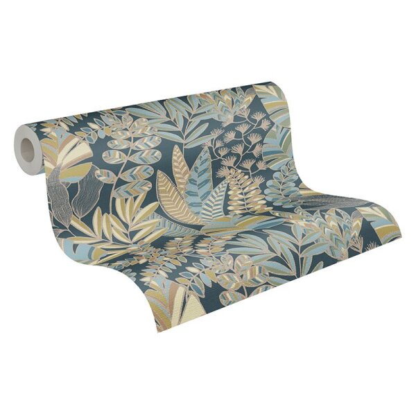 Tapete Beige, Creme, Blau, Gold, Kupfer, Grün AS-Creation Vliestapete (390955)