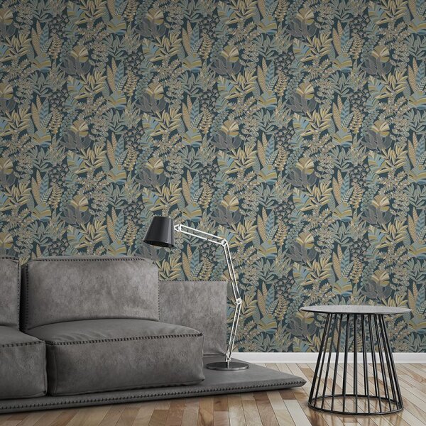 Tapete Beige, Creme, Blau, Gold, Kupfer, Grün AS-Creation Vliestapete (390955)