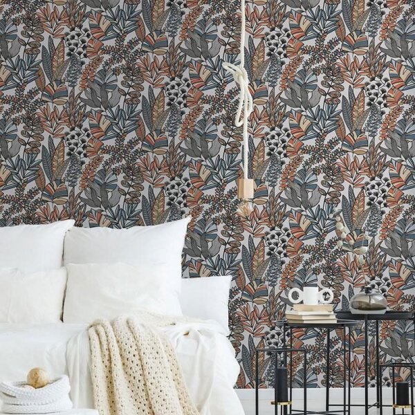 Tapete Blau, Orange, Terrakotta, Schwarz, Anthrazit, Weiß AS-Creation Vliestapete (390952)