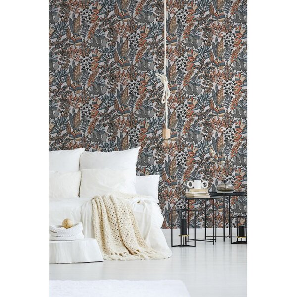 Tapete Blau, Orange, Terrakotta, Schwarz, Anthrazit, Weiß AS-Creation Vliestapete (390952)