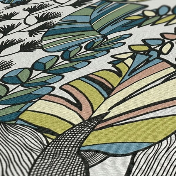 Tapete Blau, Grün, Schwarz, Anthrazit, Weiß AS-Creation Vliestapete (390951)