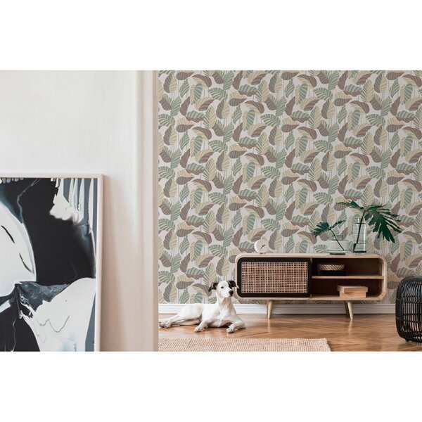 Tapete Beige, Creme, Braun, Grün, Weiß AS-Creation Vliestapete (390941)
