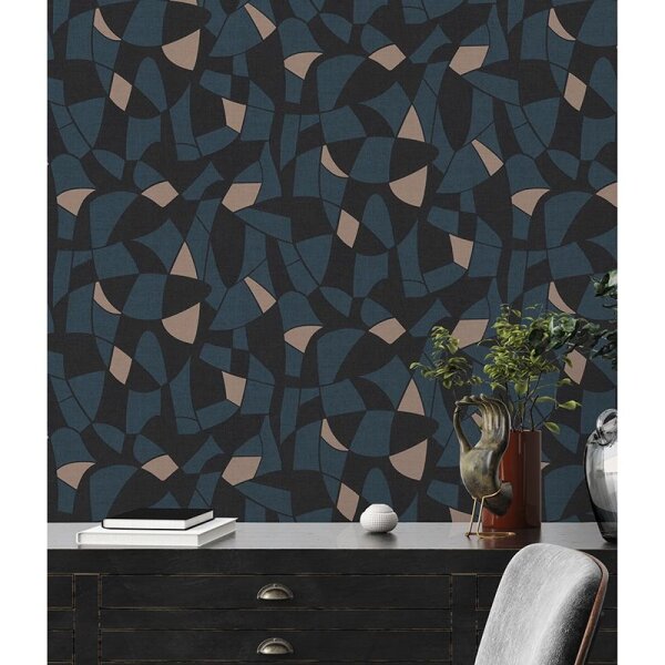 Tapete Blau, Braun, Schwarz, Anthrazit AS-Creation Vliestapete (390935)