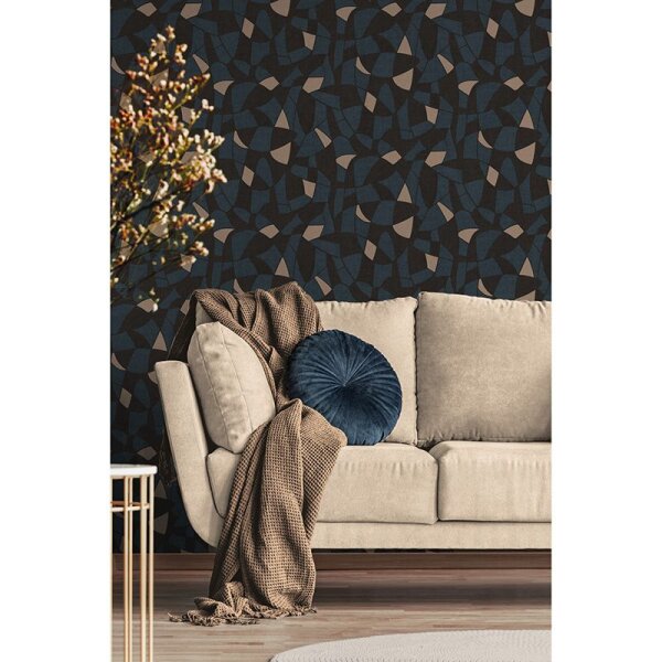 Tapete Blau, Braun, Schwarz, Anthrazit AS-Creation Vliestapete (390935)