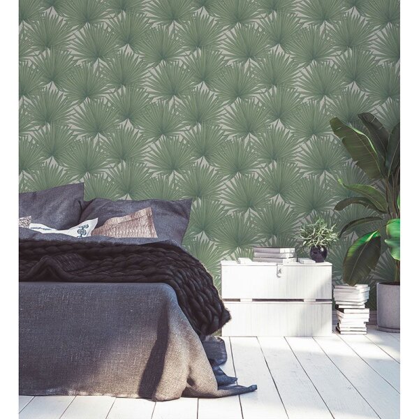 Tapete Greige, Grün AS-Creation Vliestapete (390901)