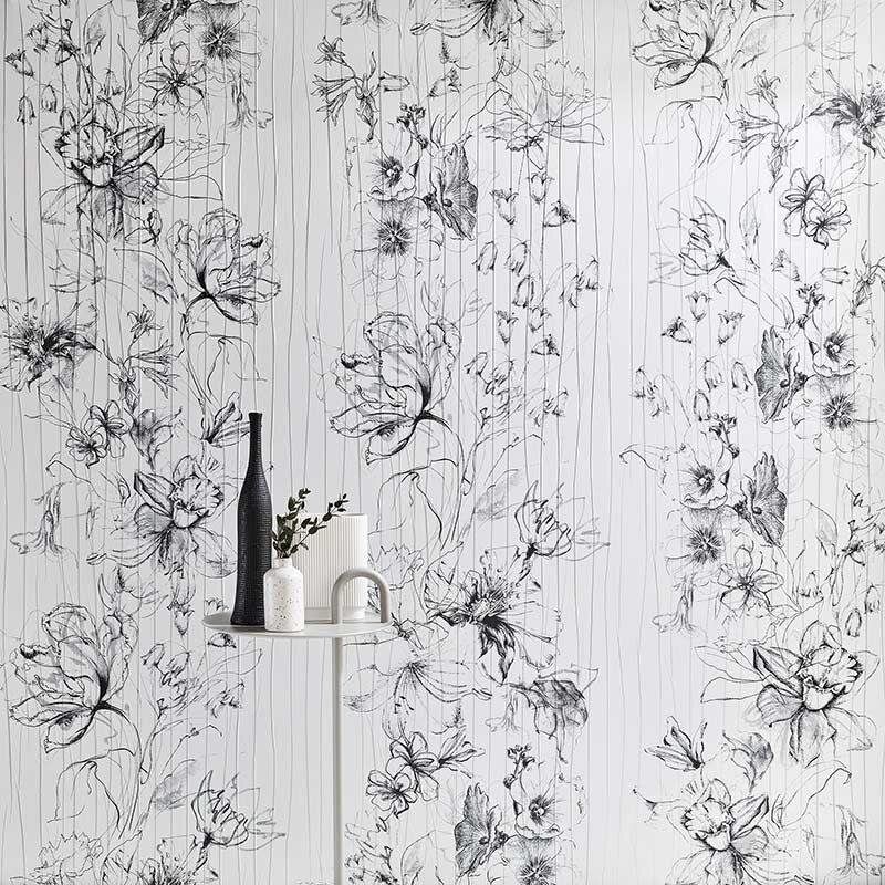 Digitaldruck-Tapete Schwarz-Weiß Marburg (63455)