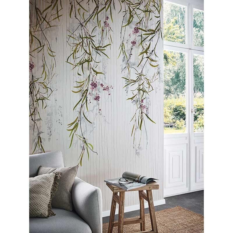 Digitaldruck-Tapete Grau, Silber, Grün, Lila, Flieder Marburg (63454)