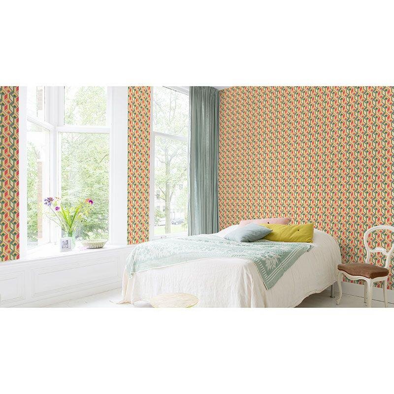 Tapete Beige, Creme, Gelb, Vanille, Grün, Pink Rasch Vliestapete (746549)