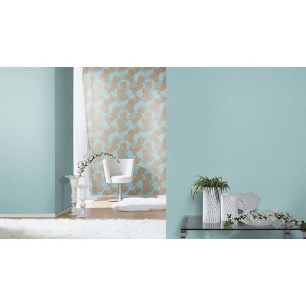 Tapete Blau, Gold, Kupfer Rasch Vliestapete (746440)