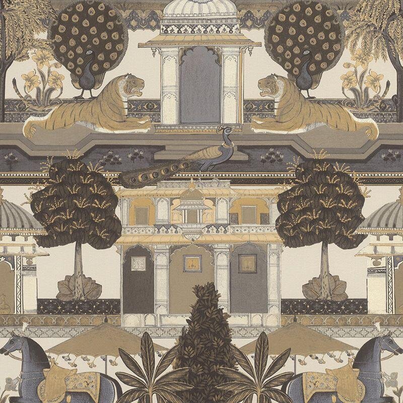 Tapete Beige, Creme, Grau, Silber, Schwarz, Anthrazit Rasch Vliestapete (746228)