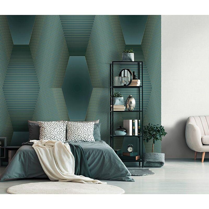 Digitaldruck-Tapete Blau, Gold, Kupfer, Grün, Petrol Guido Maria Kretschmer (224725)