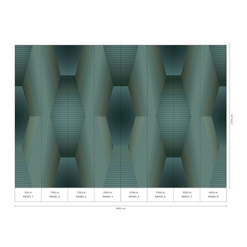 Digitaldruck-Tapete Blau, Gold, Kupfer, Grün, Petrol Guido Maria Kretschmer (224720)