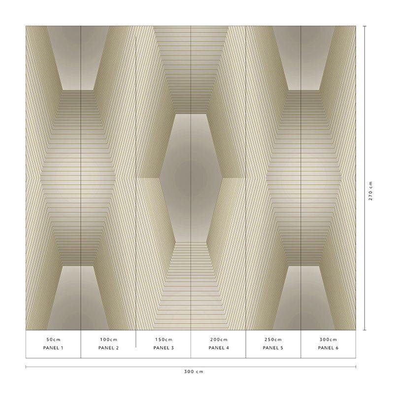 Digitaldruck-Tapete Beige, Creme, Gold, Kupfer, Grau, Silber Guido Maria Kretschmer (224715)