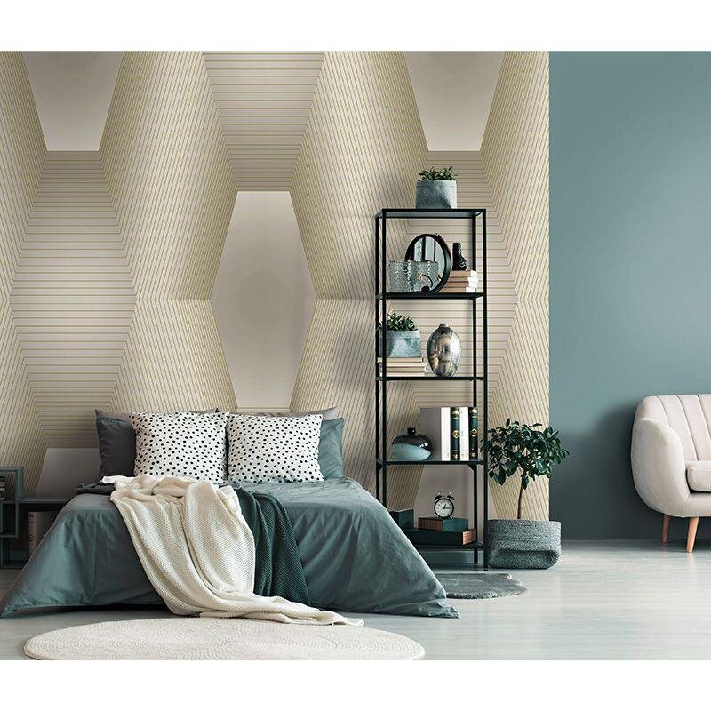 Digitaldruck-Tapete Beige, Creme, Gold, Kupfer, Grau, Silber Guido Maria Kretschmer (224715)