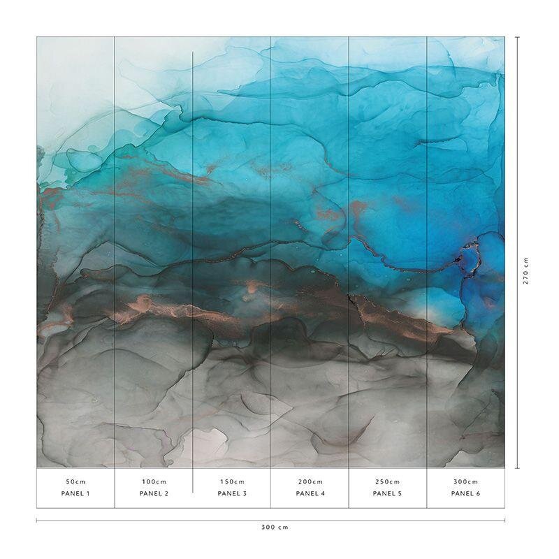 Digitaldruck-Tapete Blau, Schwarz, Anthrazit, Türkis Guido Maria Kretschmer (224510)