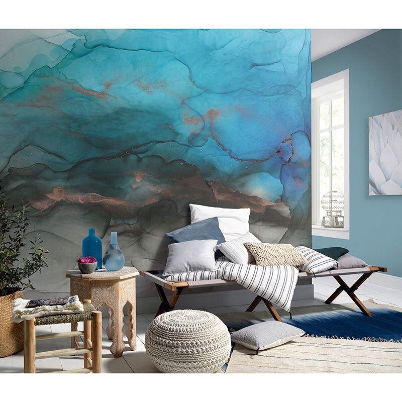 Digitaldruck-Tapete Blau, Schwarz, Anthrazit, Türkis Guido Maria Kretschmer (224510)