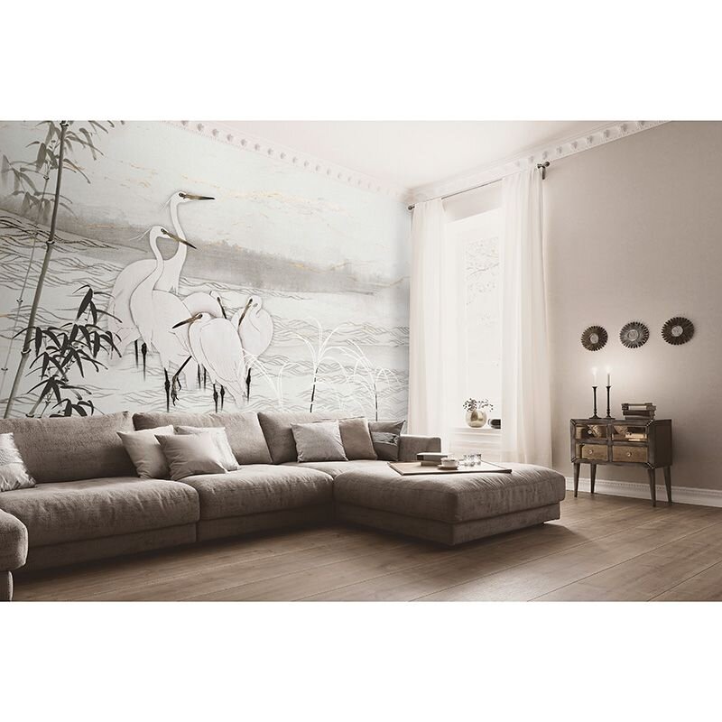 Digitaldruck-Tapete Grau, Silber, Schwarz, Anthrazit, Weiß Guido Maria Kretschmer (224410)