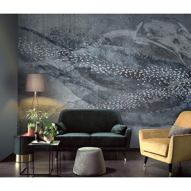 Digitaldruck-Tapete Grau, Silber, Schwarz, Anthrazit Guido Maria Kretschmer (223725)