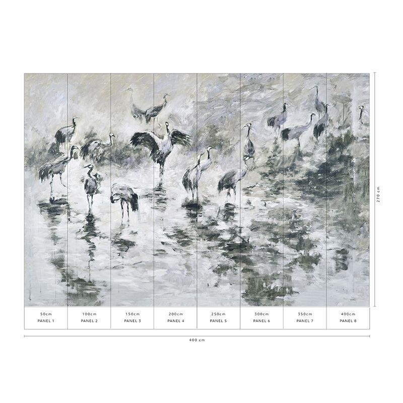 Digitaldruck-Tapete Grau, Silber, Grün Guido Maria Kretschmer (222920)