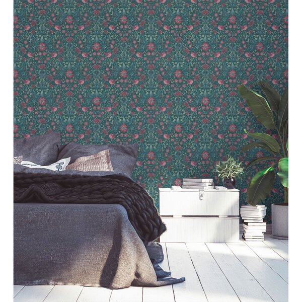 Tapete Blau, Grün, Petrol, Pink AS-Creation Vliestapete (390754)