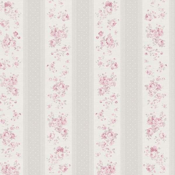 Tapete Grau, Silber, Rosa, Rose, Weiß AS-Creation Vliestapete (390692)