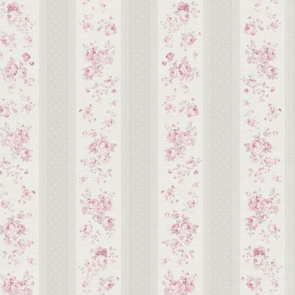 Tapete Grau, Silber, Rosa, Rose, Weiß AS-Creation Vliestapete (390692)
