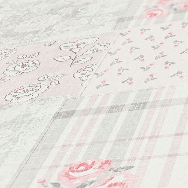 Tapete Grau, Silber, Rosa, Rose AS-Creation Vliestapete (390663)