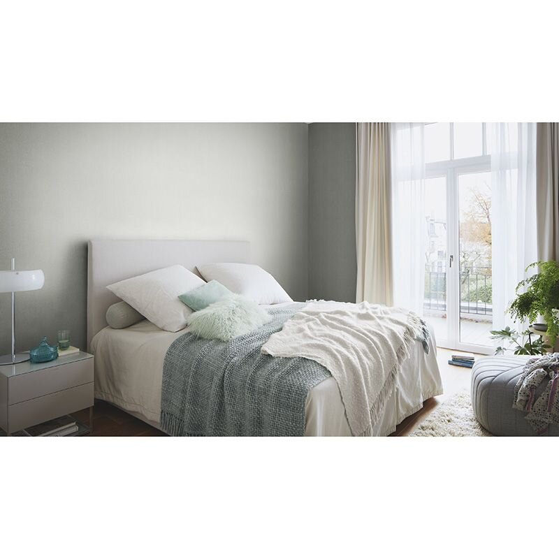 441611 Tapete Grau Silber Schimmereffekt Uni Vliestapete modern Rasch