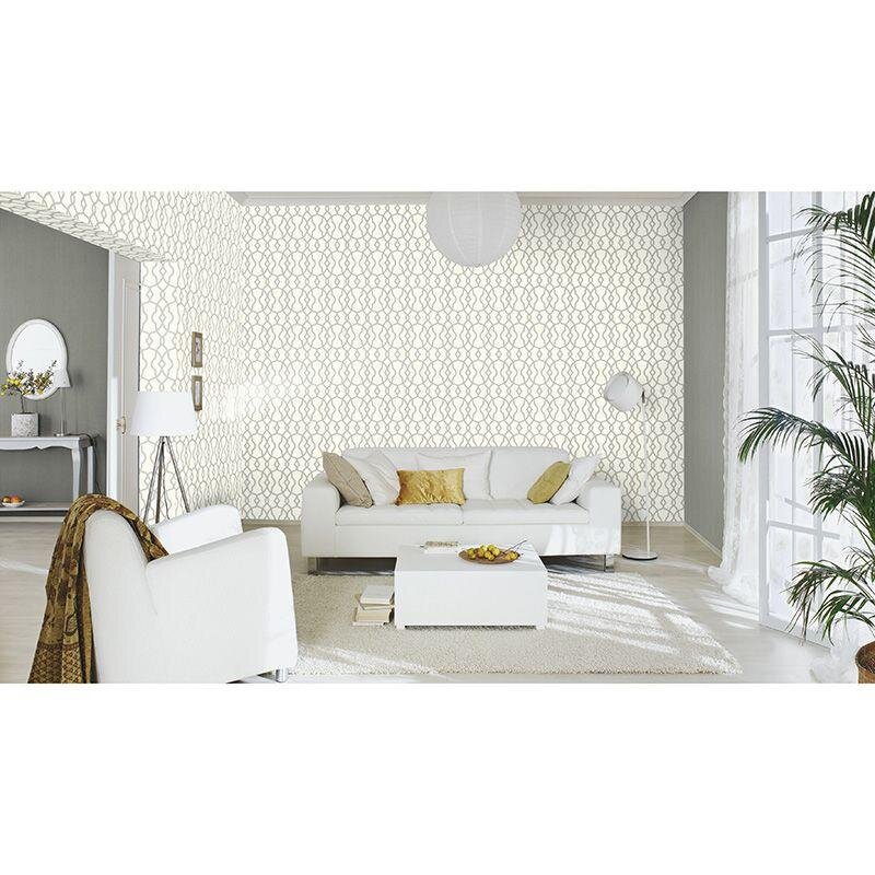 441611 Tapete Grau Silber Schimmereffekt Uni Vliestapete modern Rasch