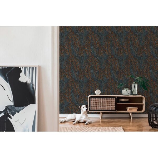 Tapete Grau, Silber, Orange, Schwarz innova Vliestapete (390386)