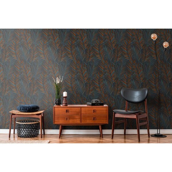 Tapete Grau, Silber, Orange, Schwarz innova Vliestapete (390386)